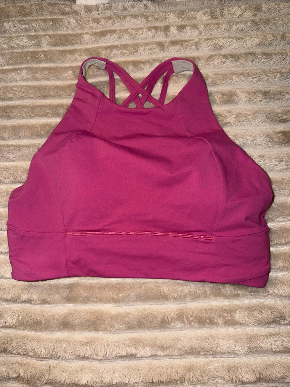 Lululemon Women’s High-Neck Sports Bra in Deep Pink Size 12